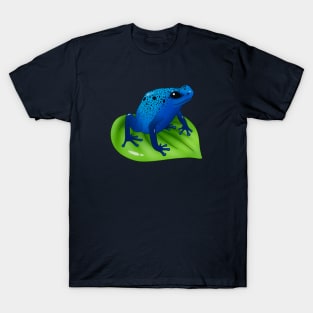 Blue Poison Dart Frog on a Leaf T-Shirt